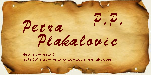 Petra Plakalović vizit kartica